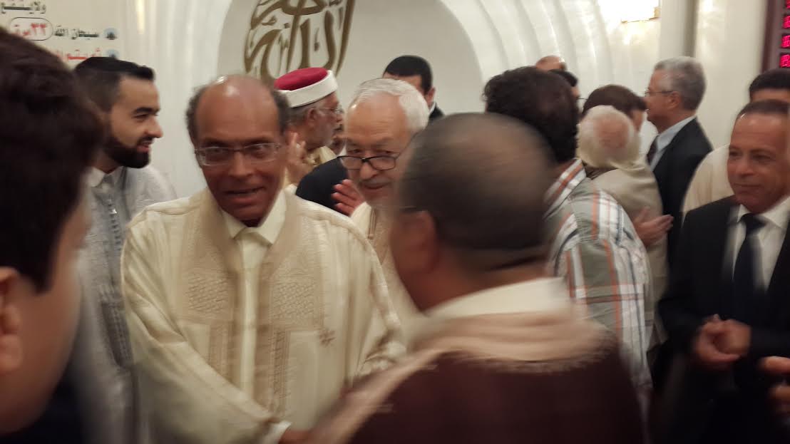 Moncef Marzouki et Mustapha Ben Jaâfar au "Sdak" de la fille de Ghannouchi