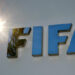 FILE PHOTO: The logo of FIFA is seen in front of its headquarters in Zurich, Switzerland September 26, 2017. REUTERS/Arnd Wiegmann/File Photo