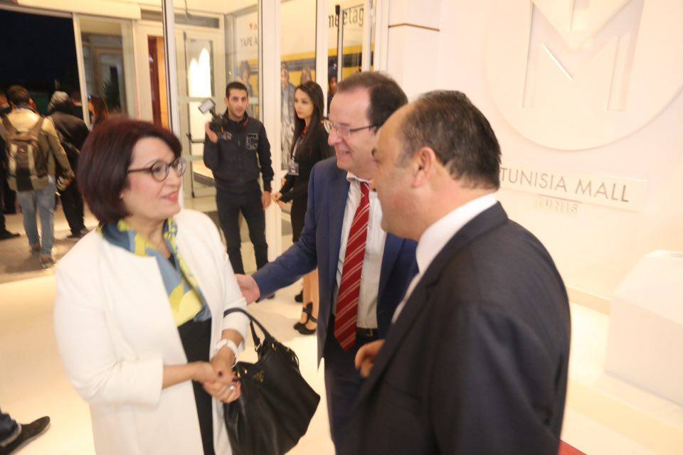 La ministre de la femme, de la famille et de l'enfance, Samira Merai à Tunisia Mall