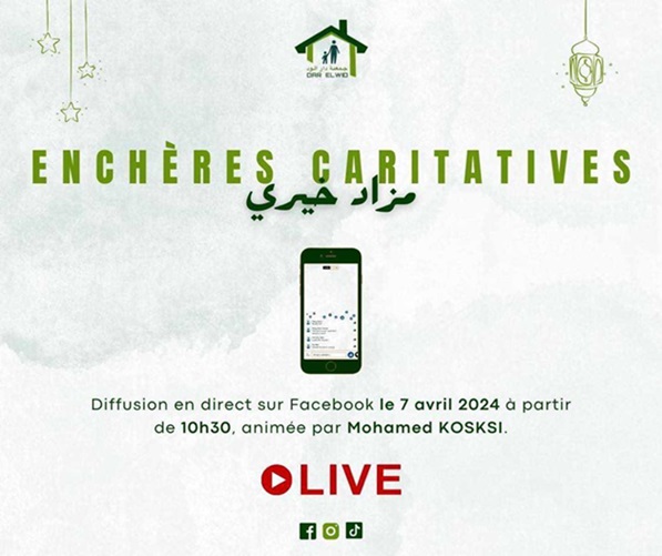 Association Dar Elwid : Lancement des enchères caritatives au profit des orphelins