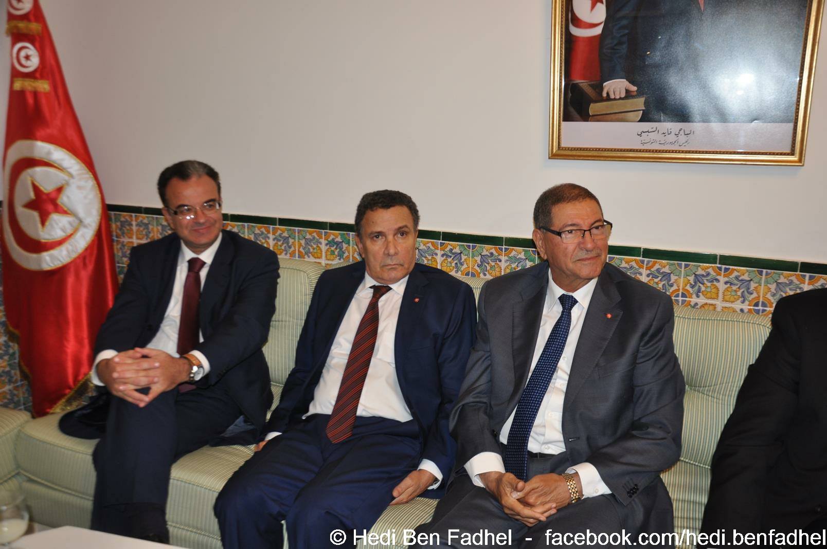Slim Chaker, Farhat Horchani et Habib Essid
