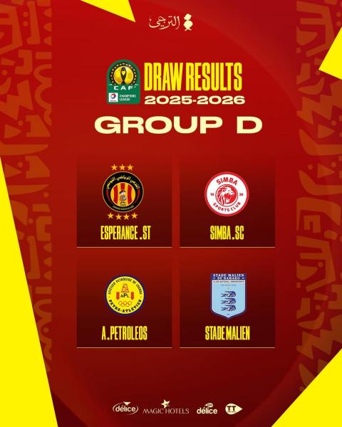 CAF Ligue des Champions 2025/26 : L’EST en poule D avec Simba SC (Tanzanie), Petro de Luanda (Angola) et le Stade Malien  