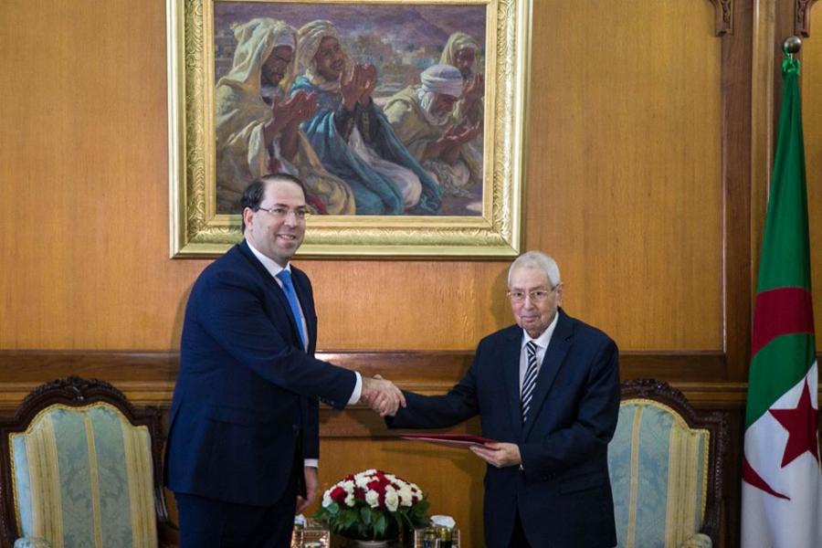 Youssef Chahed reçu par le président algérien Abdelkader Bensalah (photos)
