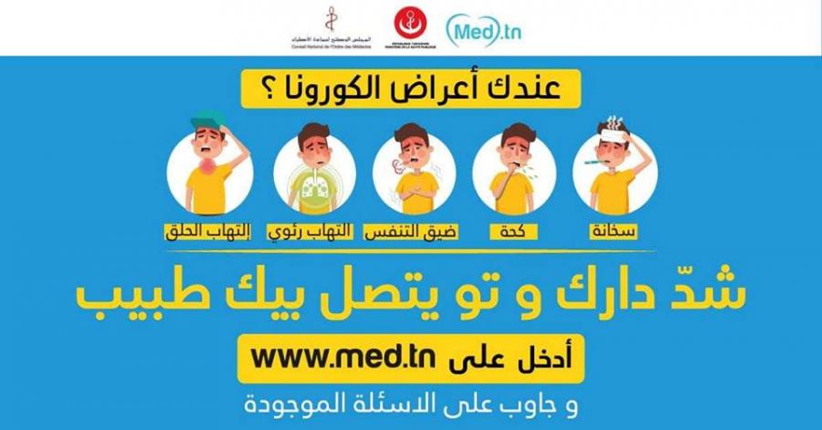 Le test en ligne pour détecter le Coronavirus sur Med.tn