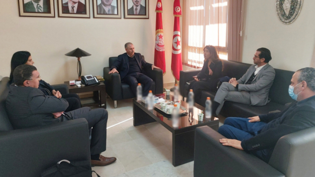 L'épouse de Nabil Karoui chez Noureddine Tabboubi