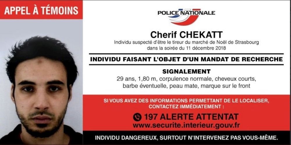 Strasbourg : appel à témoins lancé pour retrouver l’auteur présumé de l’attentat
