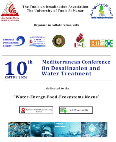 Colloque Méditerranéen sur le Traitement et le Dessalement des Eaux (CMTDE 2026) 