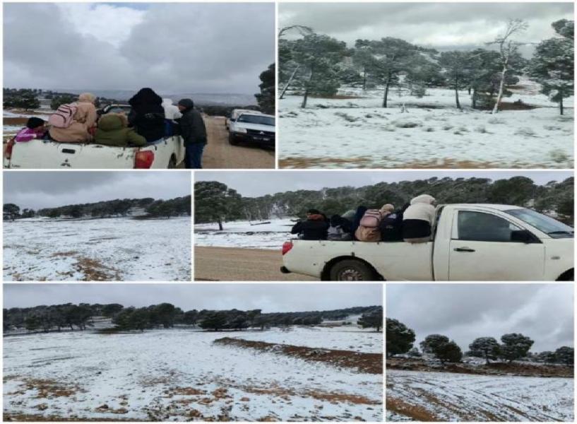  Kasserine : Neige abondante à Aïn Jnane (Foussana) et contraintes accrues pour la scolarité