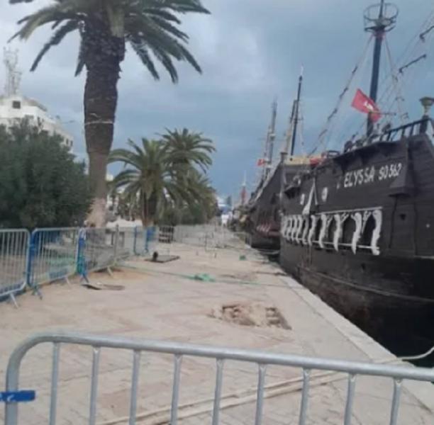 Intempéries: Le port El Kantaoui menacé par un glissement de terrain