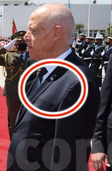Le pin’s de soutien de Kaïs Saied à la Palestine