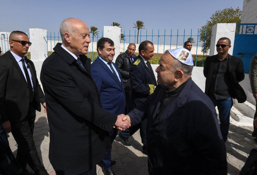 Le président de la république en visite à la synagogue juive de la Ghriba