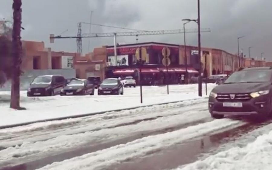 Maroc : la grêle recouvre Marrakech après de violentes averses orageuses