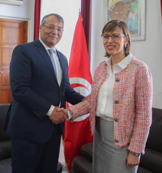 Cérémonie de passation entre Taoufik Rajhi, Ridha Saïdi et Lobna Jribi