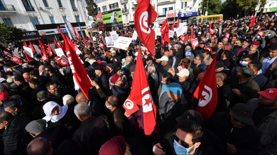  Marche de protestation dans le centre-ville de Tunis