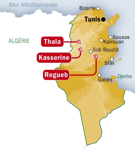 Tunisie Nuit Agitée à Regueb Du Gouvernorat De Sidi Bouzid 