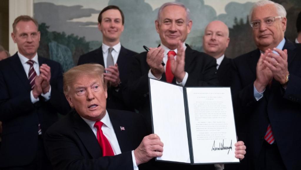 Trump reconnait formellement la souveraineté d’Israël sur le plateau du Golan
