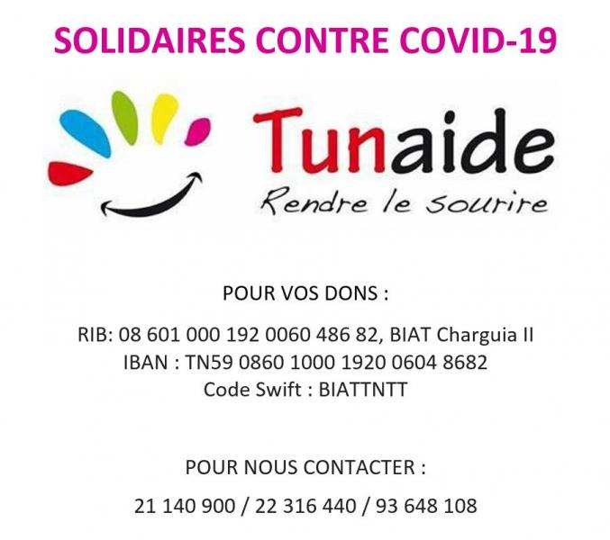 L’association TUNAIDE lance l’action : « Solidaires contre Covid 19 »