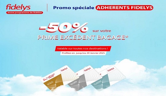 Tunisair lance sa promotion Prime Excédent de Bagage à -50%