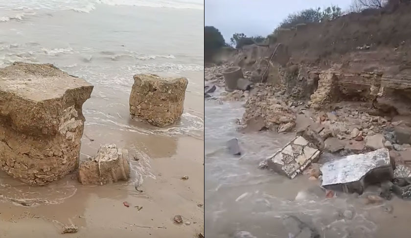 Intempéries : mise au jour de vestiges archéologiques sur les côtes de Nabeul