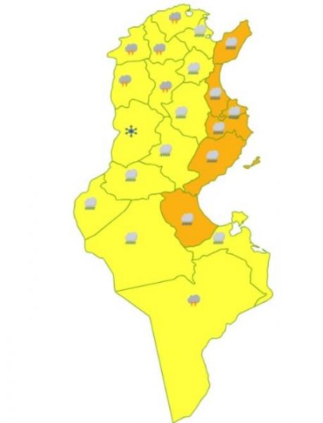 INM : Cinq gouvernorats placés en vigilance jaune pour vents violents
