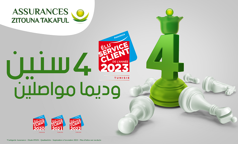 ASSURANCES ZITOUNA TAKAFUL élue "Service Client de l’année 2023’"