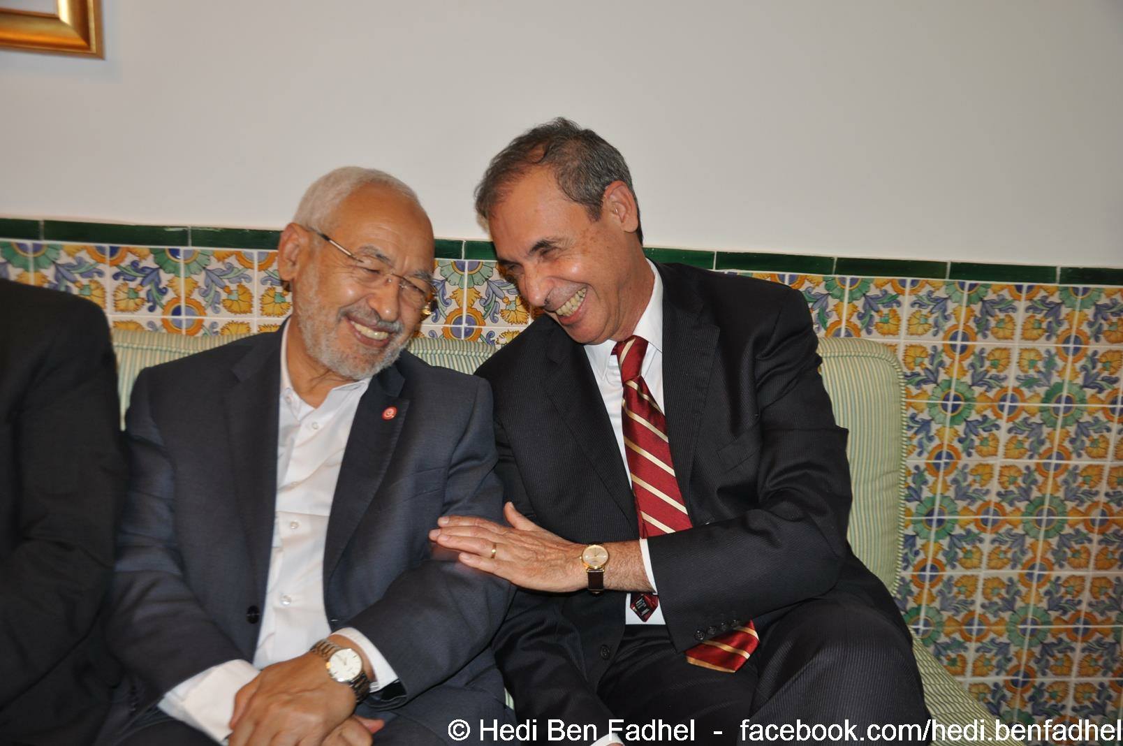 Rached Gannouchi tout sourire