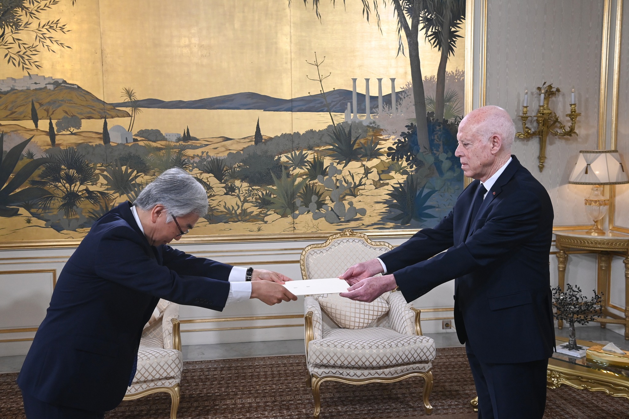 Kaïs Saïed reçoit les lettres de créance de cinq nouveaux ambassadeurs