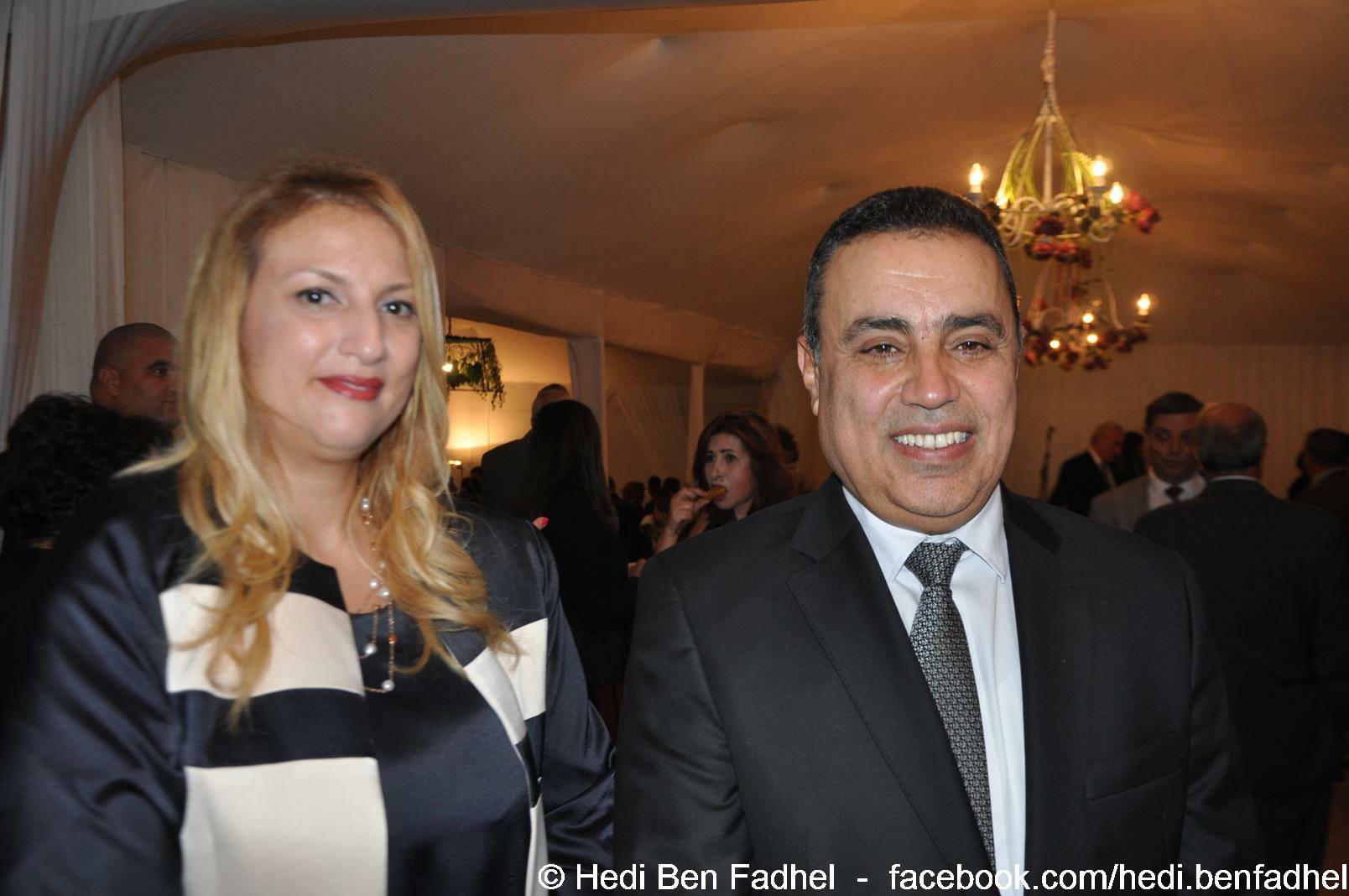 Mehdi Jomâa et son épouse 