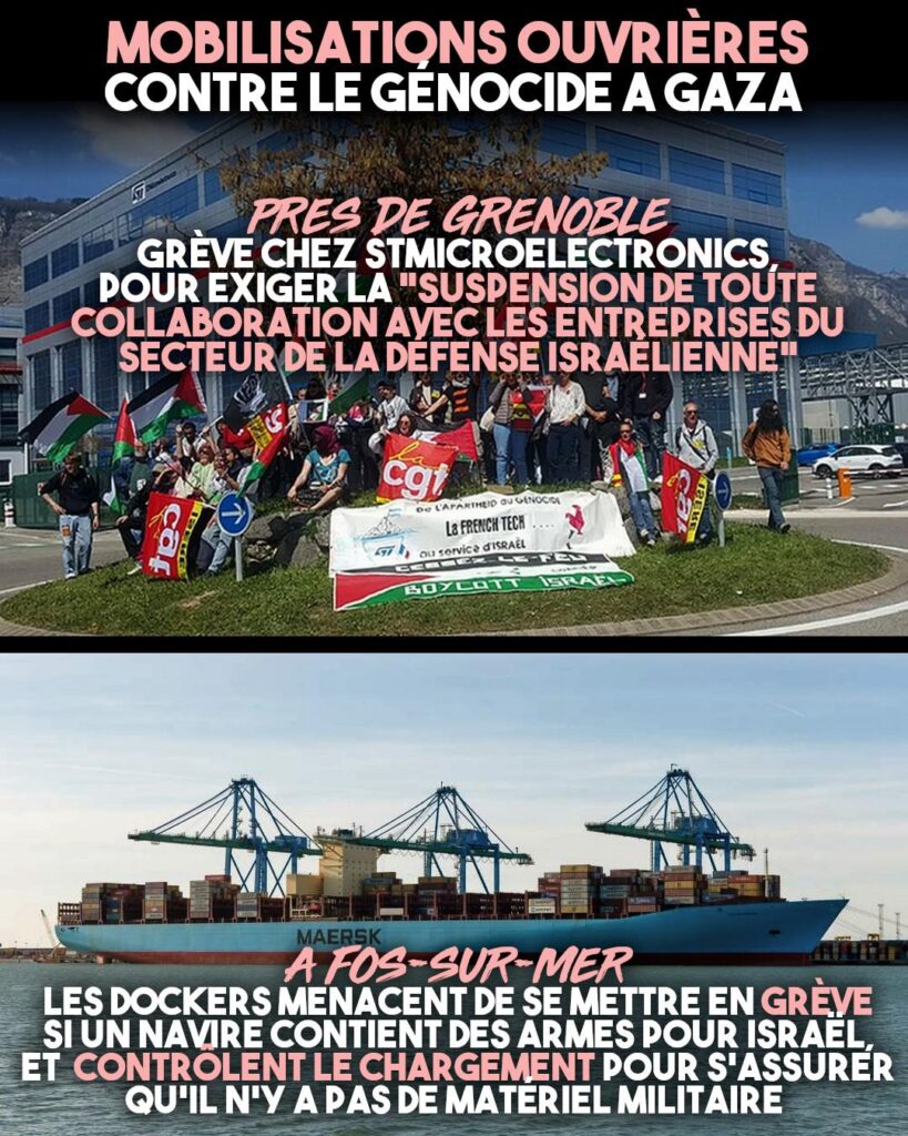 Mobilisations ouvrières contre le génocide à Gaza