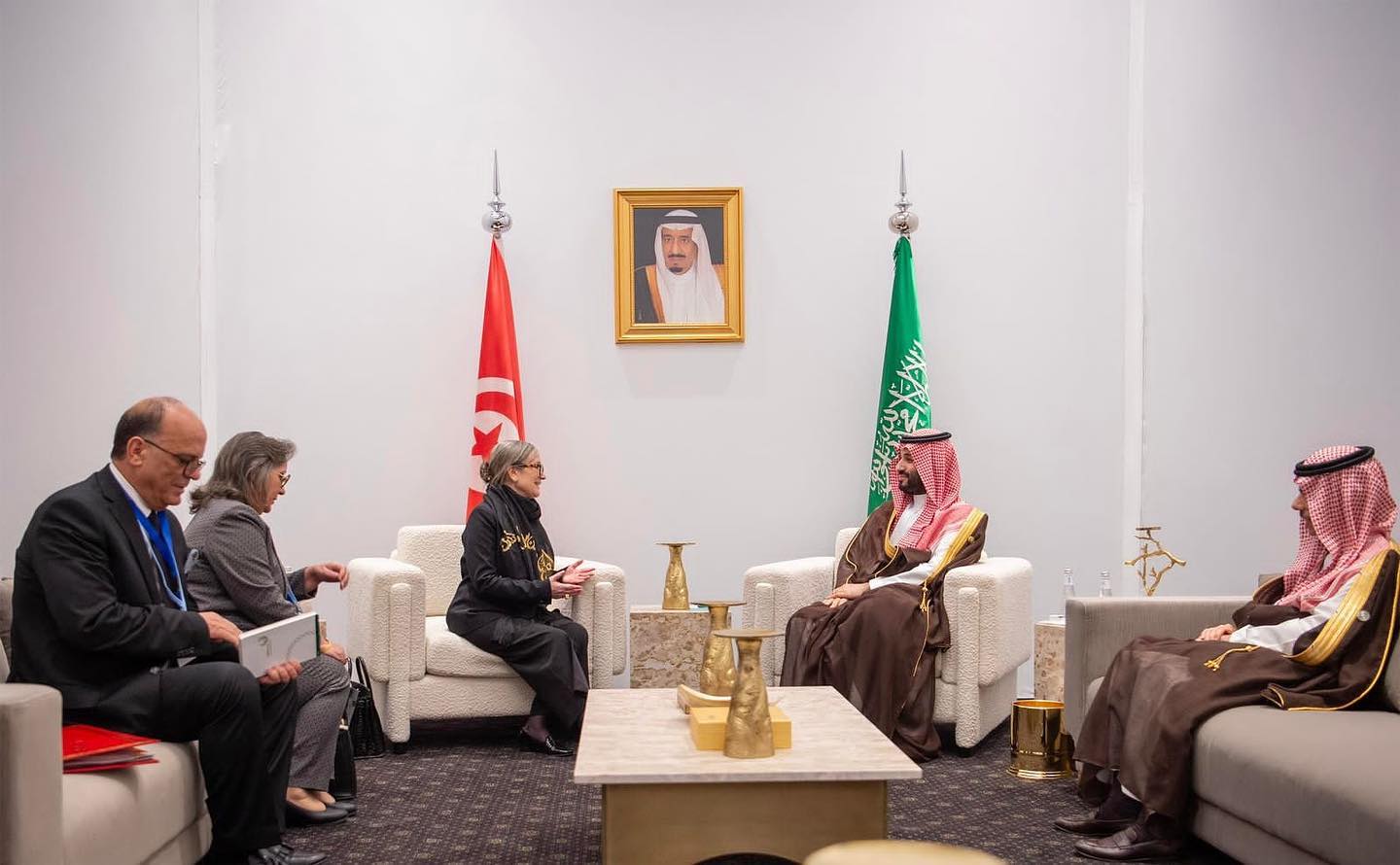 Najla Bouden rencontre le Prince Mohamed Ben Salmane à Charm el Cheikh