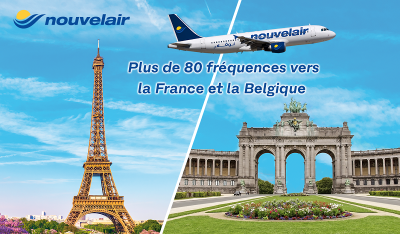 Nouvelair: Offre estivale avec plus de 80 vols hebdomadaires vers la France et la Belgique
