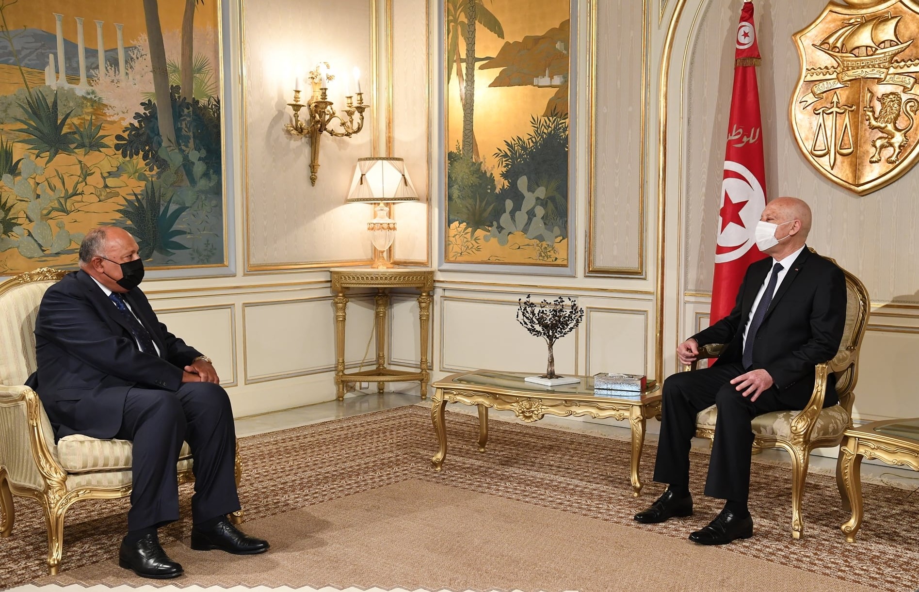 Soutien total d'Abdelfettah al Sissi à Kais Saied