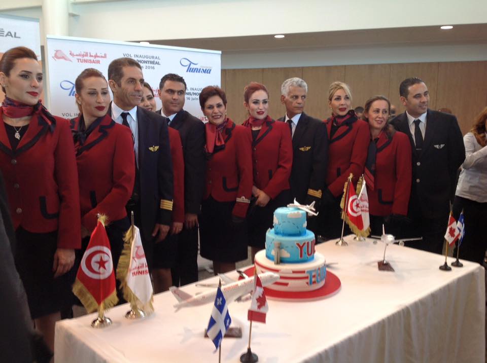 L’équipage de l’Airbus ayant assuré ce premier vol de Tunisair vers le Canada