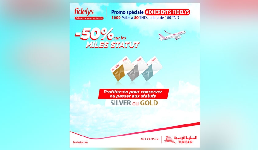 Tunisair renforce la relation client avec une offre exclusive pour les membres Fidelys