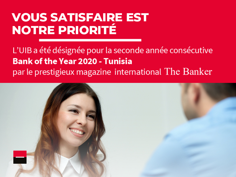 L’UIB, Lauréate pour la seconde année du Prix « Bank of the Year 2020-Tunisia »