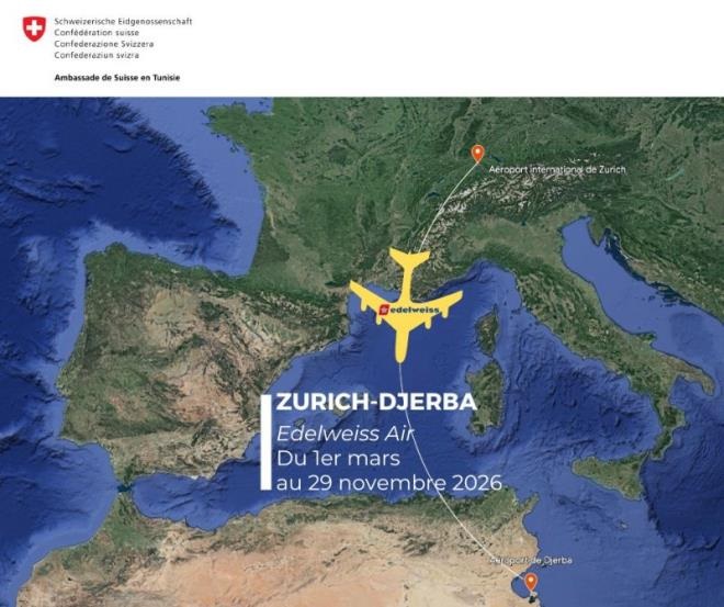 Lancement d’une nouvelle liaison aérienne régulière entre Zurich et Djerba-Zarzis