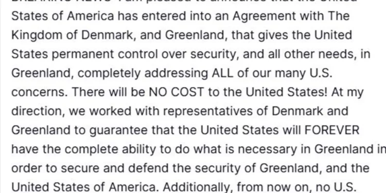 Groenland : Trump annonce un accord conférant aux USA « un contrôle permanent » sur le territoire