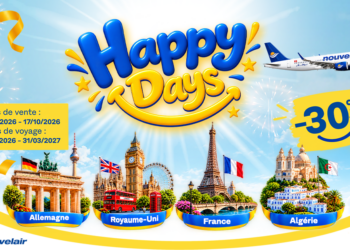 Happy Days de nouvelair: Cap sur la France, l’Allemagne, le Royaume-Uni et l’Algérie à -30 %